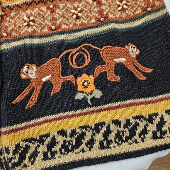 Vintage Cardigan Floral Embroidered Long Sleeve Sweater Size Large Art t… - Picture 8 of 13